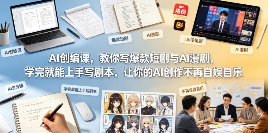 AI创编课，教你写爆款短剧与AI漫剧，学完就能上手写剧本，让你的AI创作不再自娱自乐(更新0521)-柚子网创