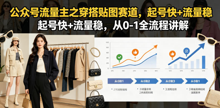 公众号流量主之穿搭贴图赛道，起号快+流量稳，从0-1全流程讲解-柚子网创