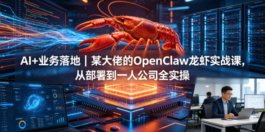 AI+业务落地｜某大佬的OpenClaw小龙虾实战课，从部署到一人公司全实操-柚子网创