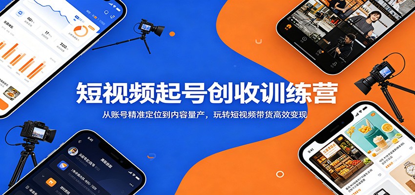 短视频起号创收训练营：从账号精准定位到内容量产，玩转短视频带货高效变现-柚子网创