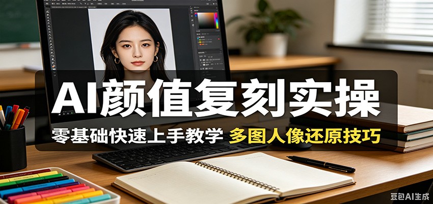 AI颜值复刻实操，零基础快速上手教学，多图人像还原技巧-柚子网创