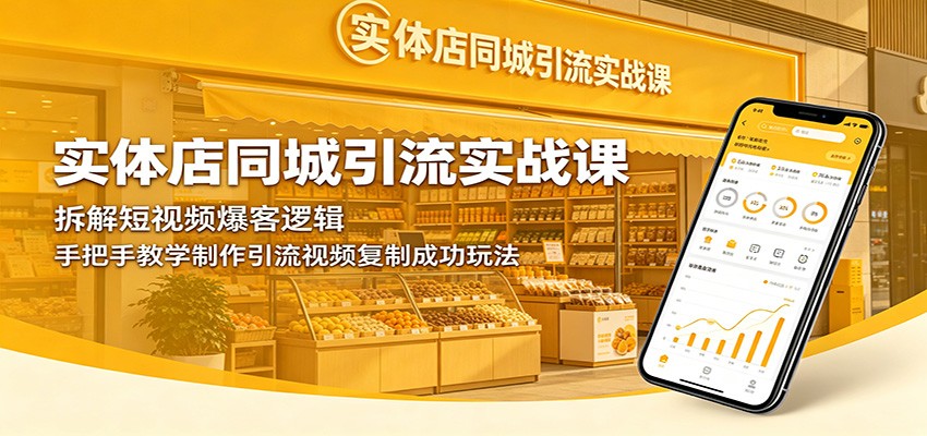 实体店同城引流实战课：拆解短视频爆客逻辑，手把手教学制作引流视频复制成功玩法-柚子网创