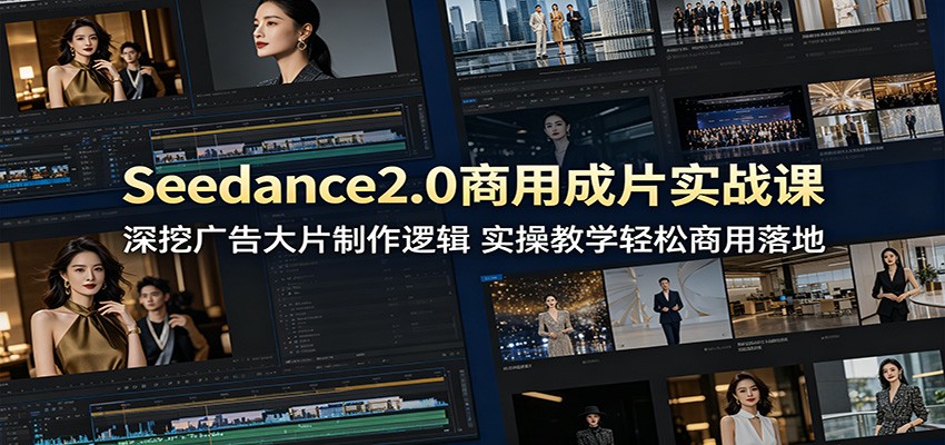 Seedance2.0商用成片实战课：深挖广告大片制作逻辑，实操教学轻松商用落地-柚子网创