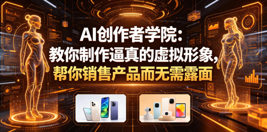 AI创作者学院：教你制作逼真的虚拟形象，帮你销售产品而无需露面【原创双语字幕】-柚子网创