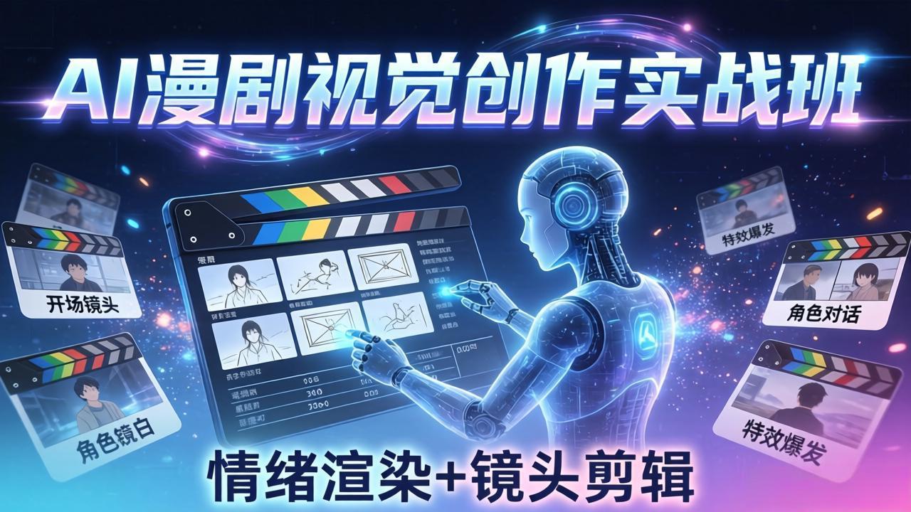 AI漫剧视觉导演思维实战班，从脚本到成片全掌握，分镜设计情绪渲染一站学会-柚子网创