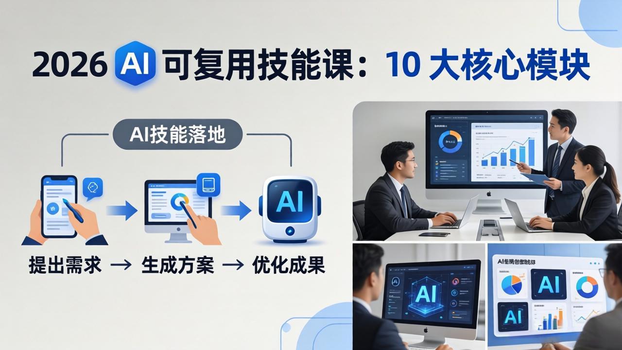 2026AI可复用技能-4月新课：10大核心模块，手把手教你把AI用进工作、产出成果-柚子网创