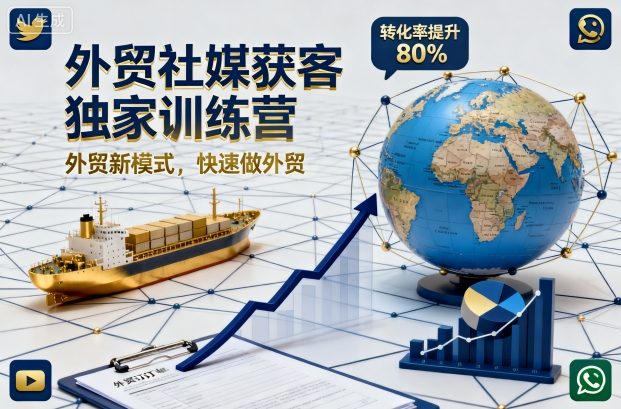 外贸社媒获客独家训练营，外贸新模式，快速做外贸(更新26年3月)-柚子网创