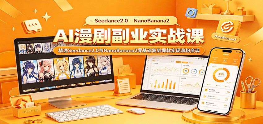 AI漫剧副业实战课：精通Seedance2.0与NanoBanana2零基础复刻爆款实现涨粉变现-柚子网创