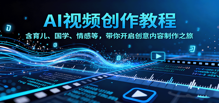 AI视频创富课，含育儿、国学、情感等，带你开启创意内容制作之旅-柚子网创