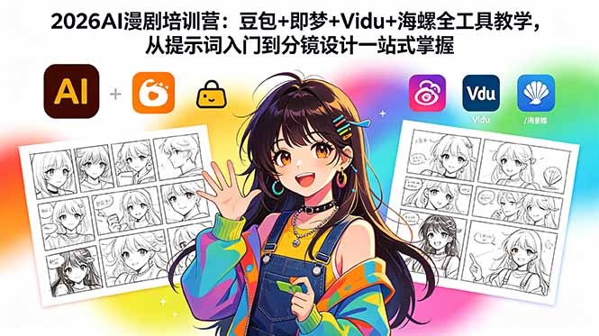 2026AI漫剧培训营：豆包+即梦+Vidu+海螺全工具教学，从提示词入门到分镜设计一站式掌握-柚子网创