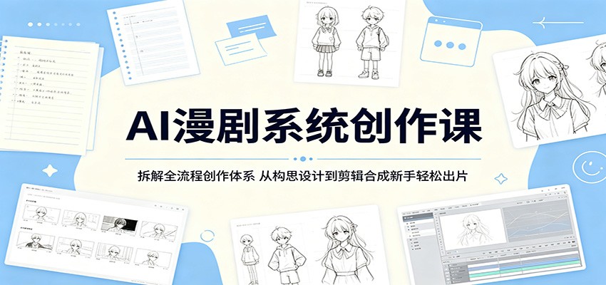 AI漫剧系统创作课：拆解全流程创作体系，从构思设计到剪辑合成新手轻松出片-柚子网创