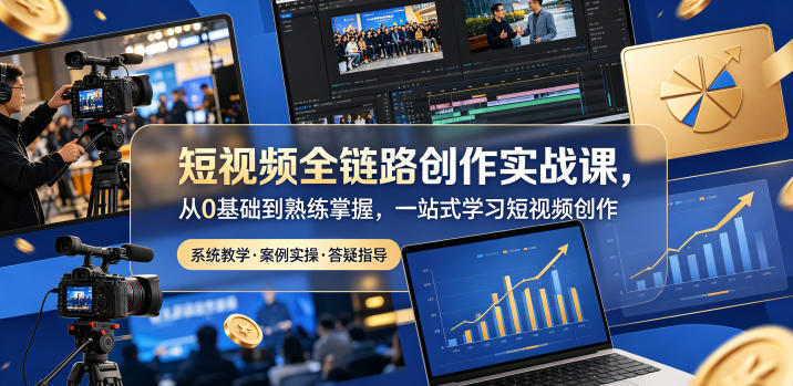 短视频全链路创作实战课，从0基础到熟练掌握，一站式学习短视频创作-柚子网创