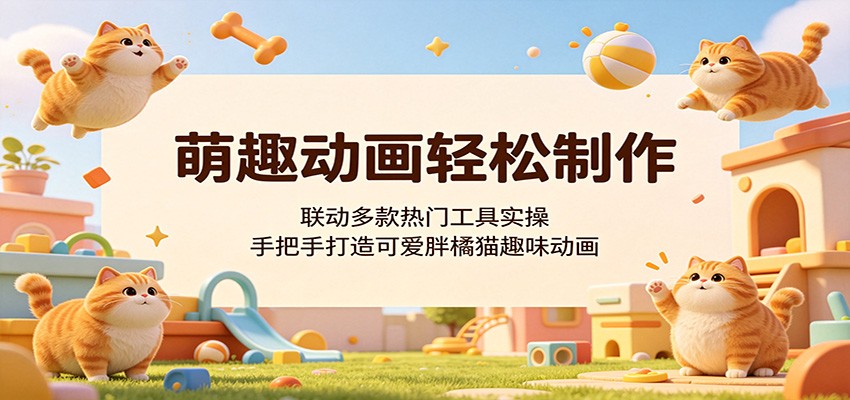 萌趣动画轻松制作，联动多款热门工具实操，手把手打造可爱胖橘猫趣味动画-柚子网创