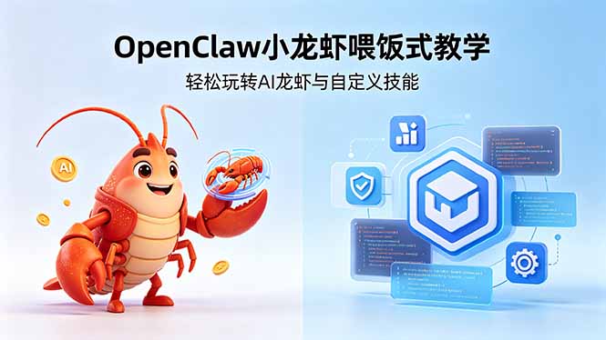 不用懂技术！OpenClaw小龙虾喂饭式教学，轻松玩转AI龙虾与自定义技能 (5月22更新-柚子网创